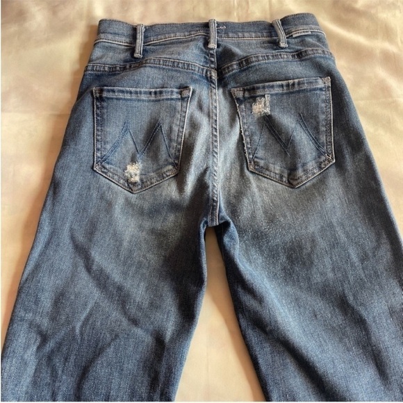 MOTHER- Hustler Ankle Fray Distressed Jeans in Song of The Cowboys Size 24 - Picture 7 of 12